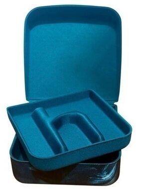 Havaianas Jewelry Case Storage Blue Marbled Rubber Travel Organizer Jewelry Box
